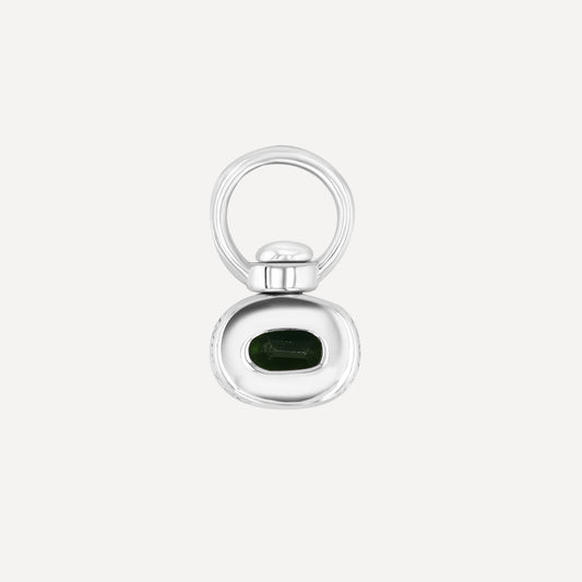 Small Oval Green Sapphire Swivel Pendant