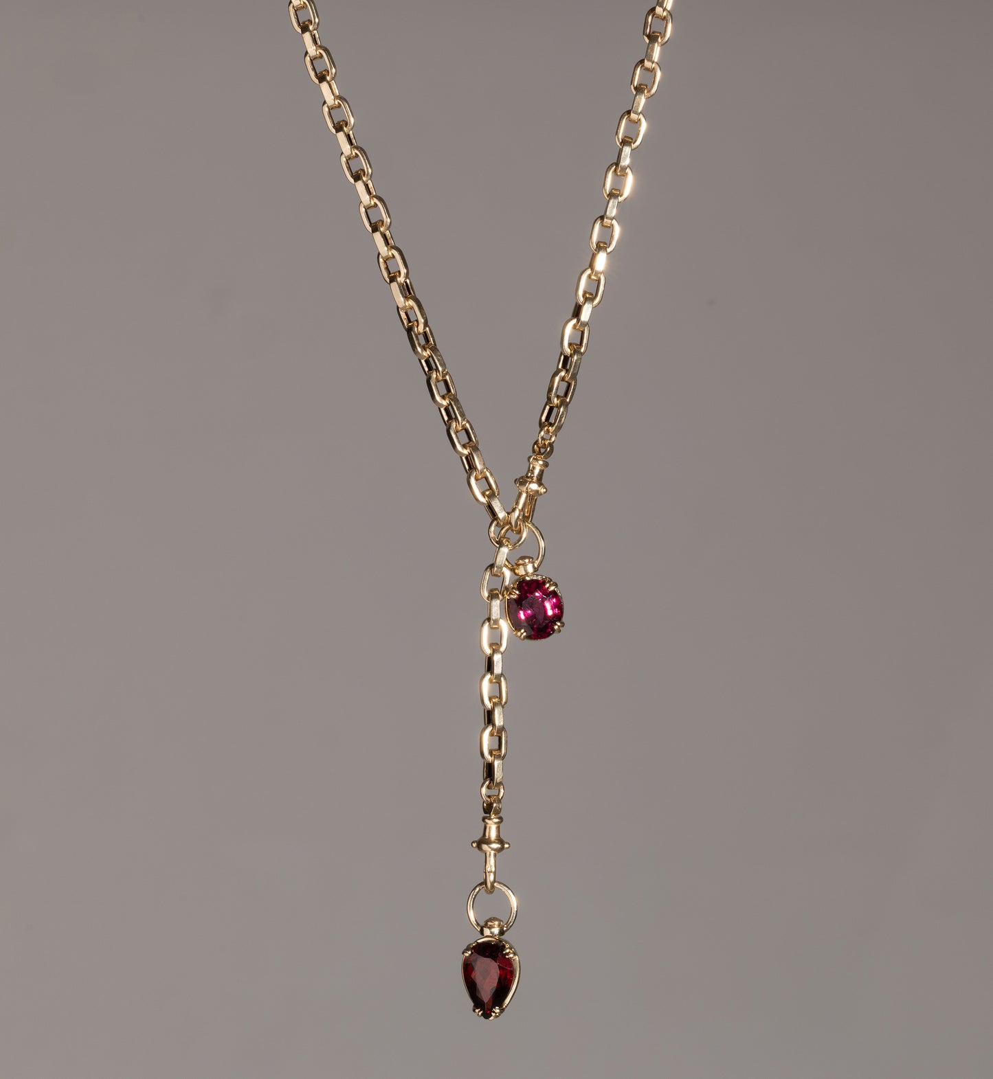 Pear Garnet Swivel Pendant