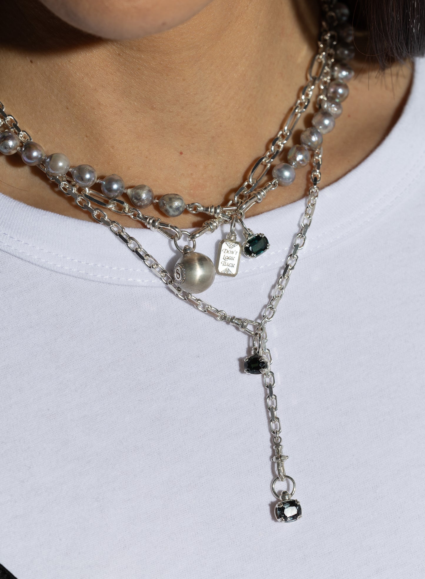 Silver Don't Look Back Swivel Pendant