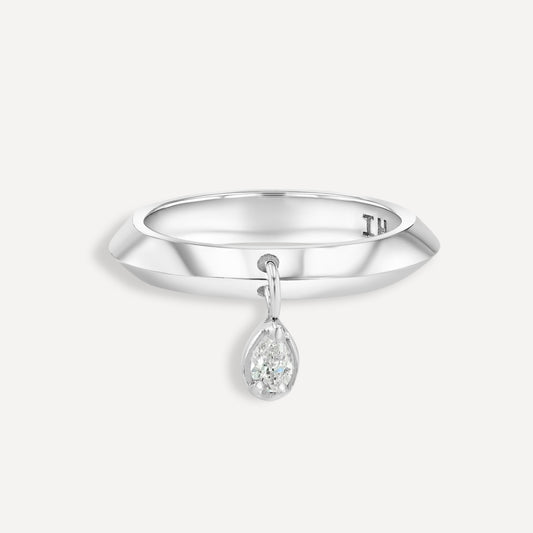 Diamond Drop Knife Edge Ring