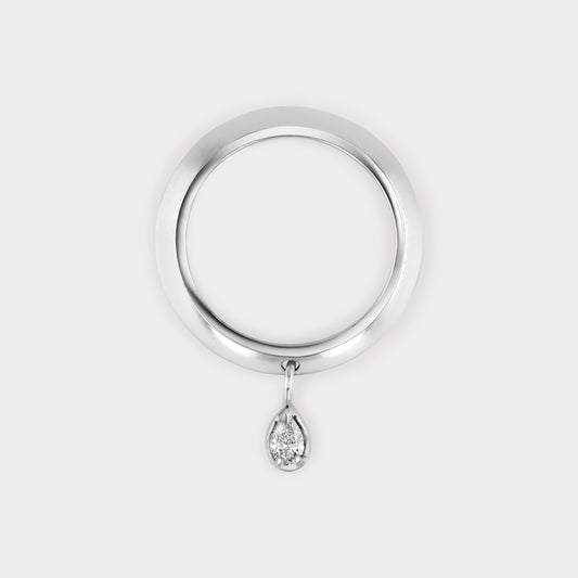 Diamond Drop Knife Edge Ring