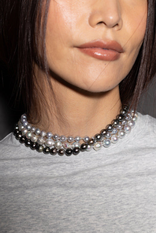 Blue Akoya Pearl Necklace
