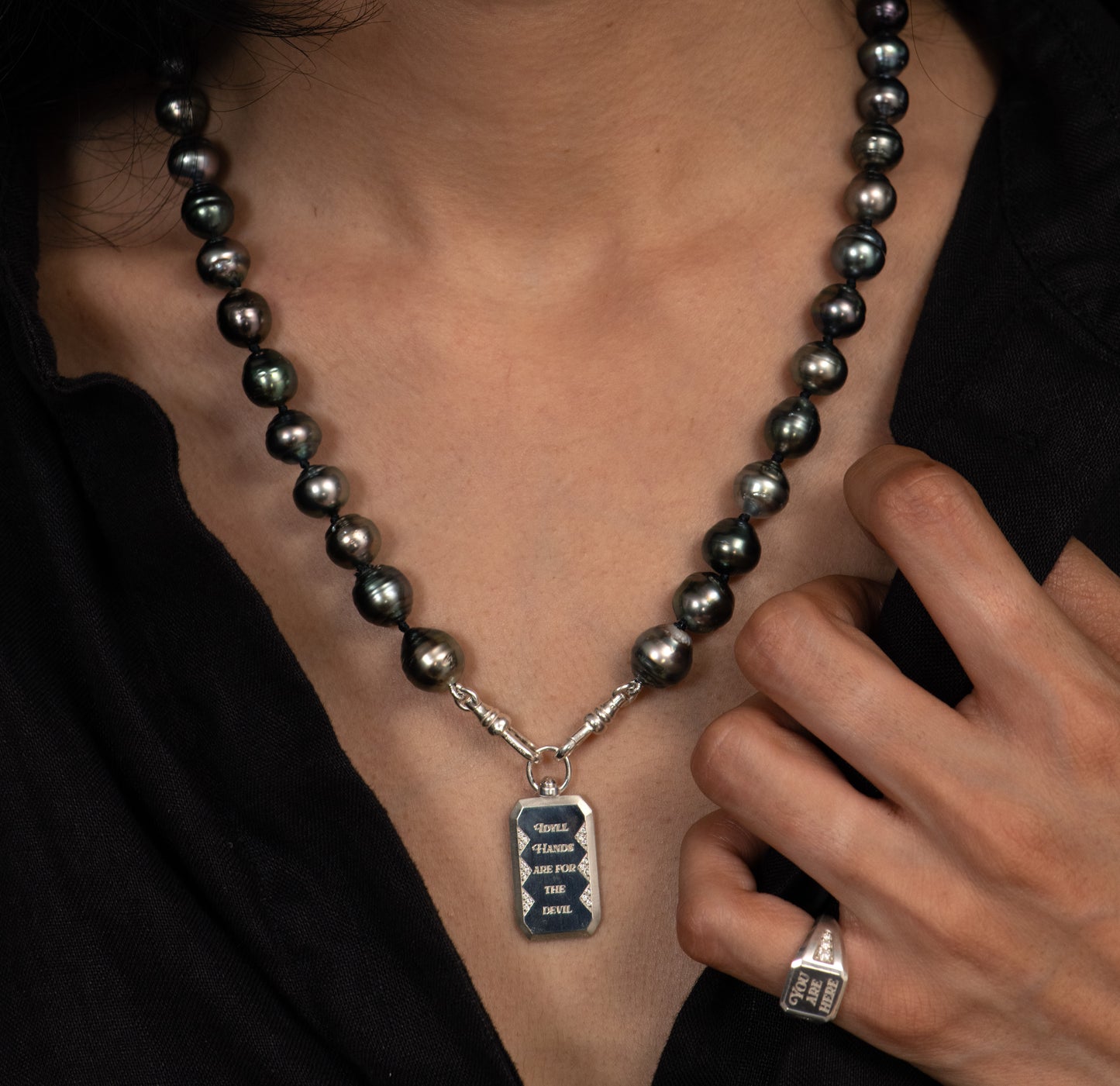 Silver You Are Here Signet Ring