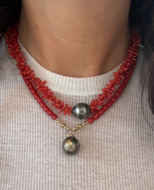 Italian Coral Beaded Necklace