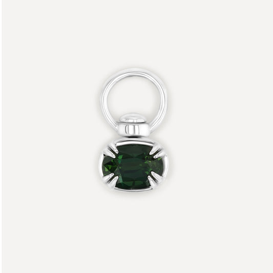 Small Oval Green Sapphire Swivel Pendant