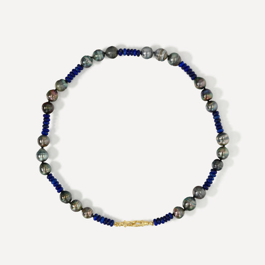 Lapis and Tahitian Pearl Necklace