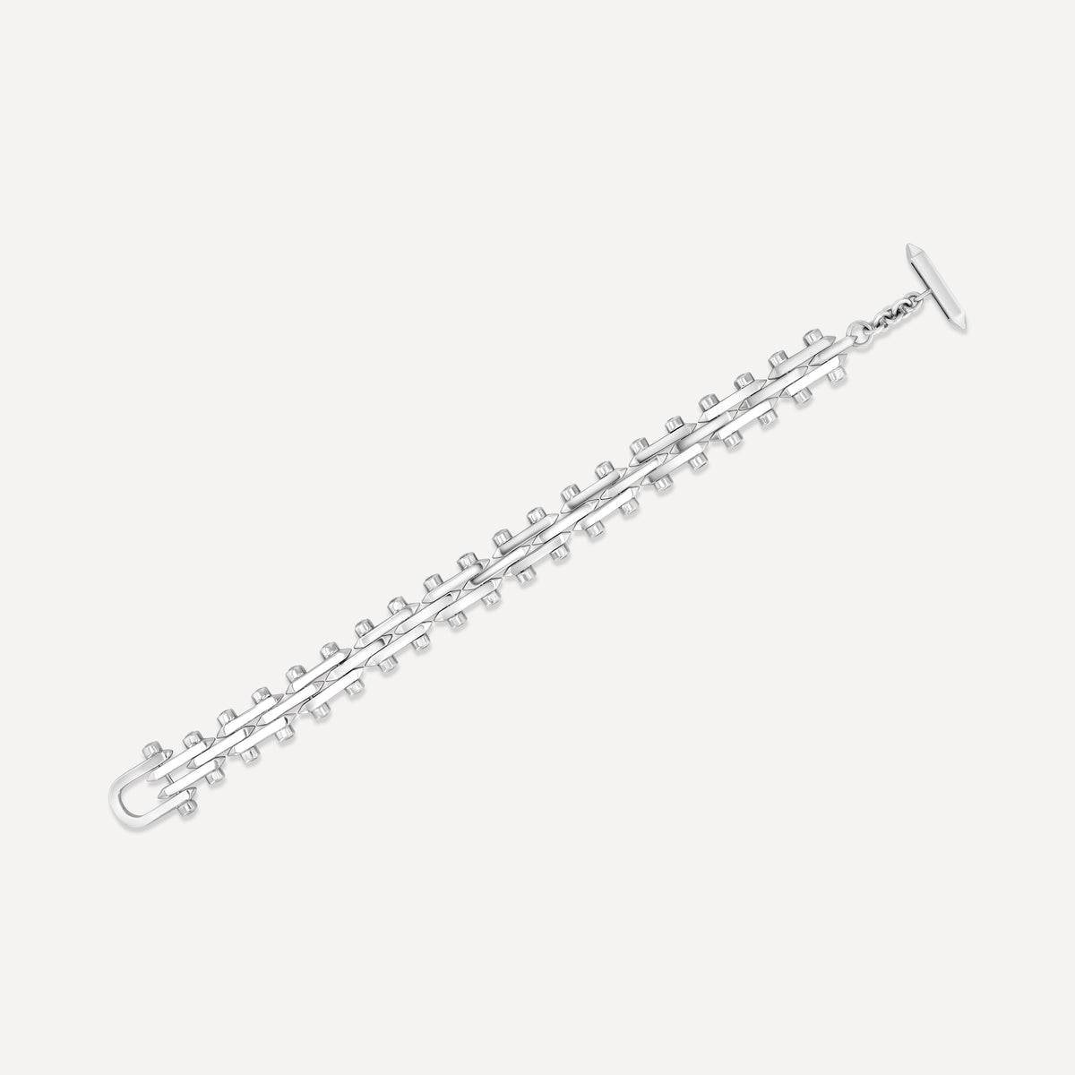 Silver Diamond Track Bracelet