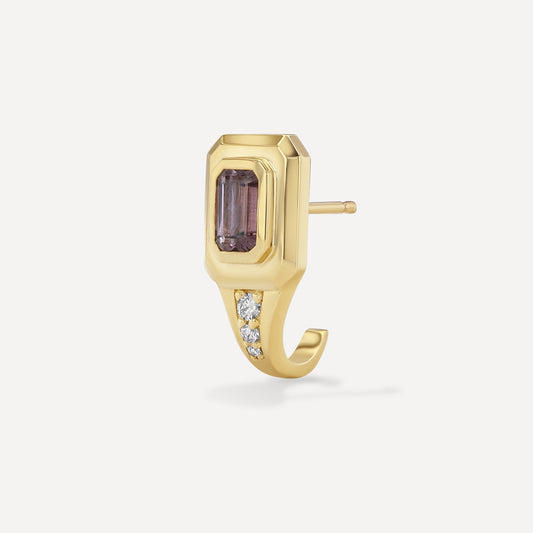 Purple Sapphire Signet J Hoop