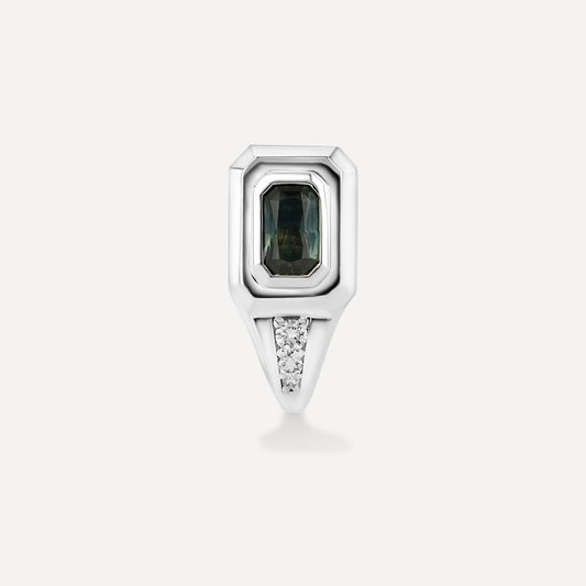 Dark Spinel Signet J Hoop