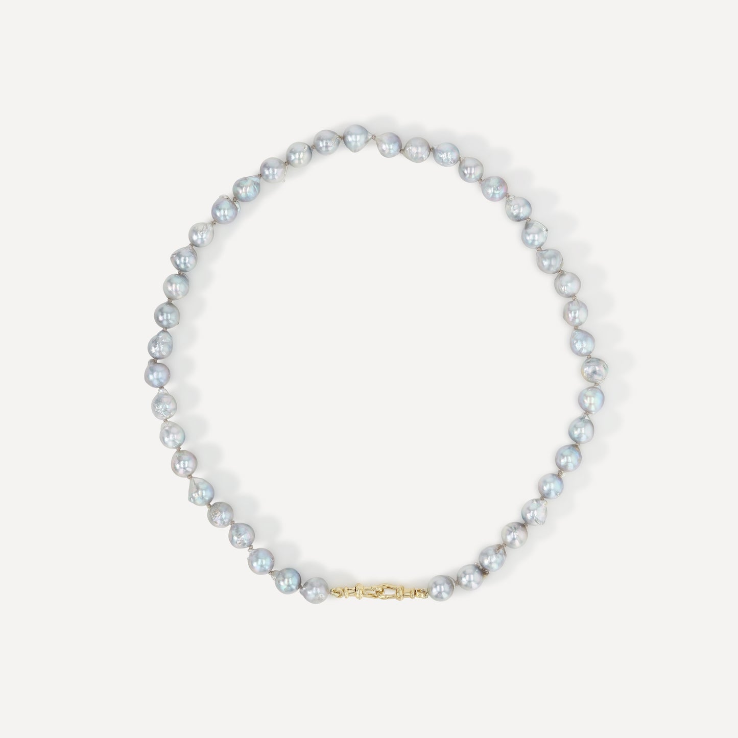 Silver Blue Akoya Pearl Necklace