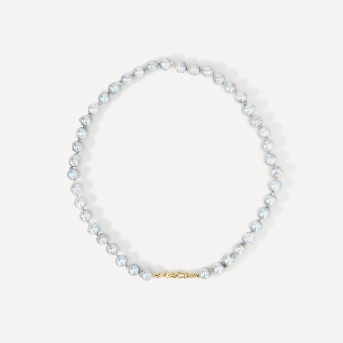 Silver Blue Akoya Pearl Necklace