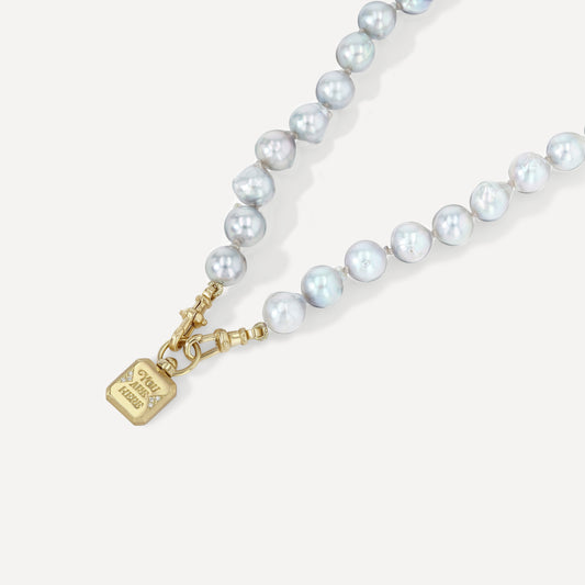 Silver Blue Akoya Pearl Necklace