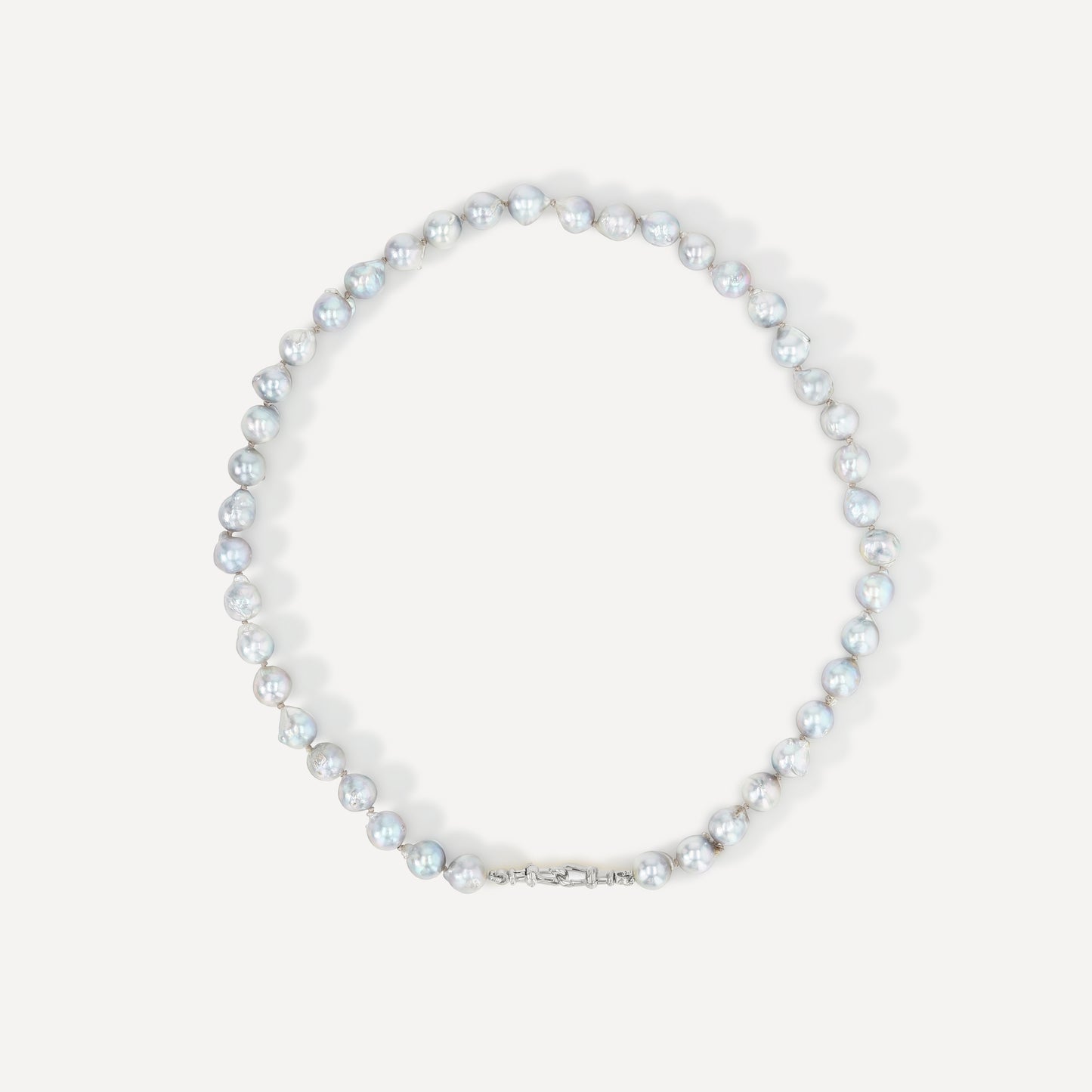 Silver Blue Akoya Pearl Necklace