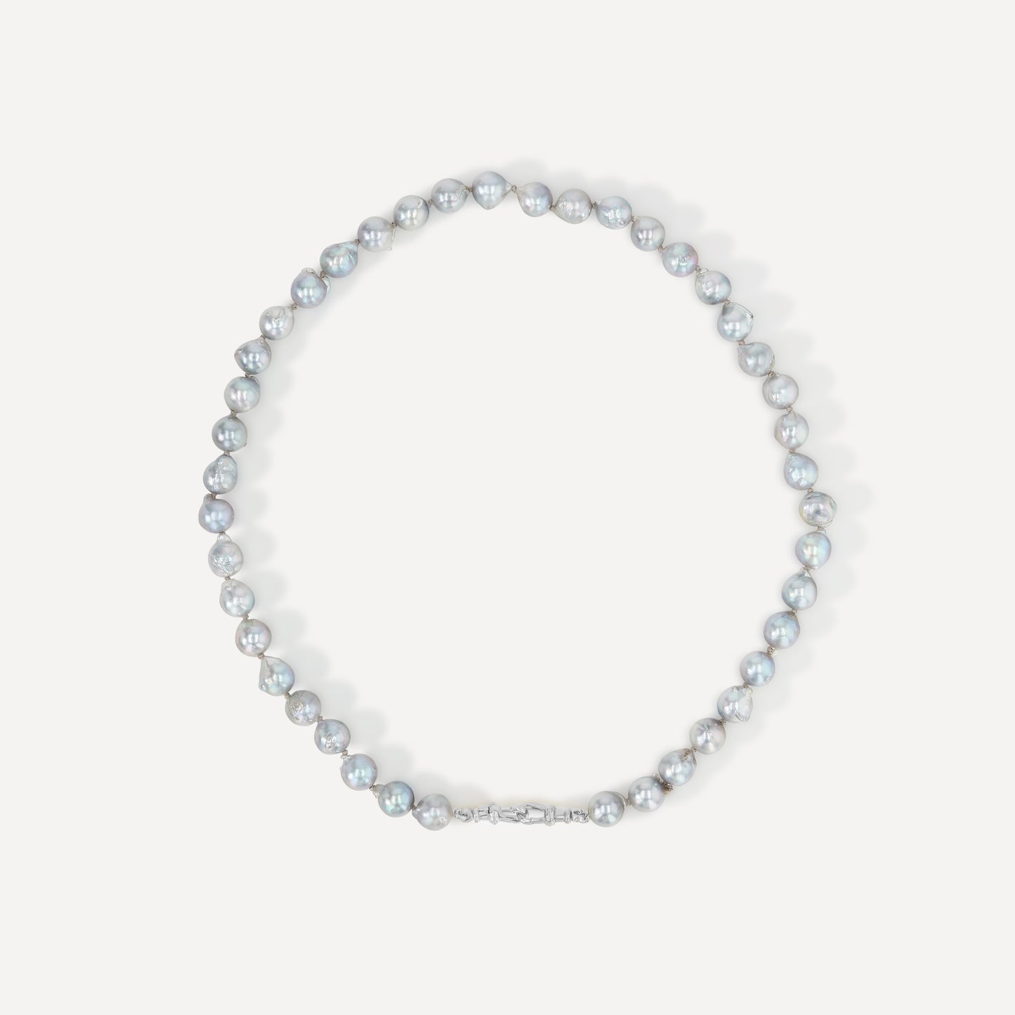 Silver Blue Akoya Pearl Necklace