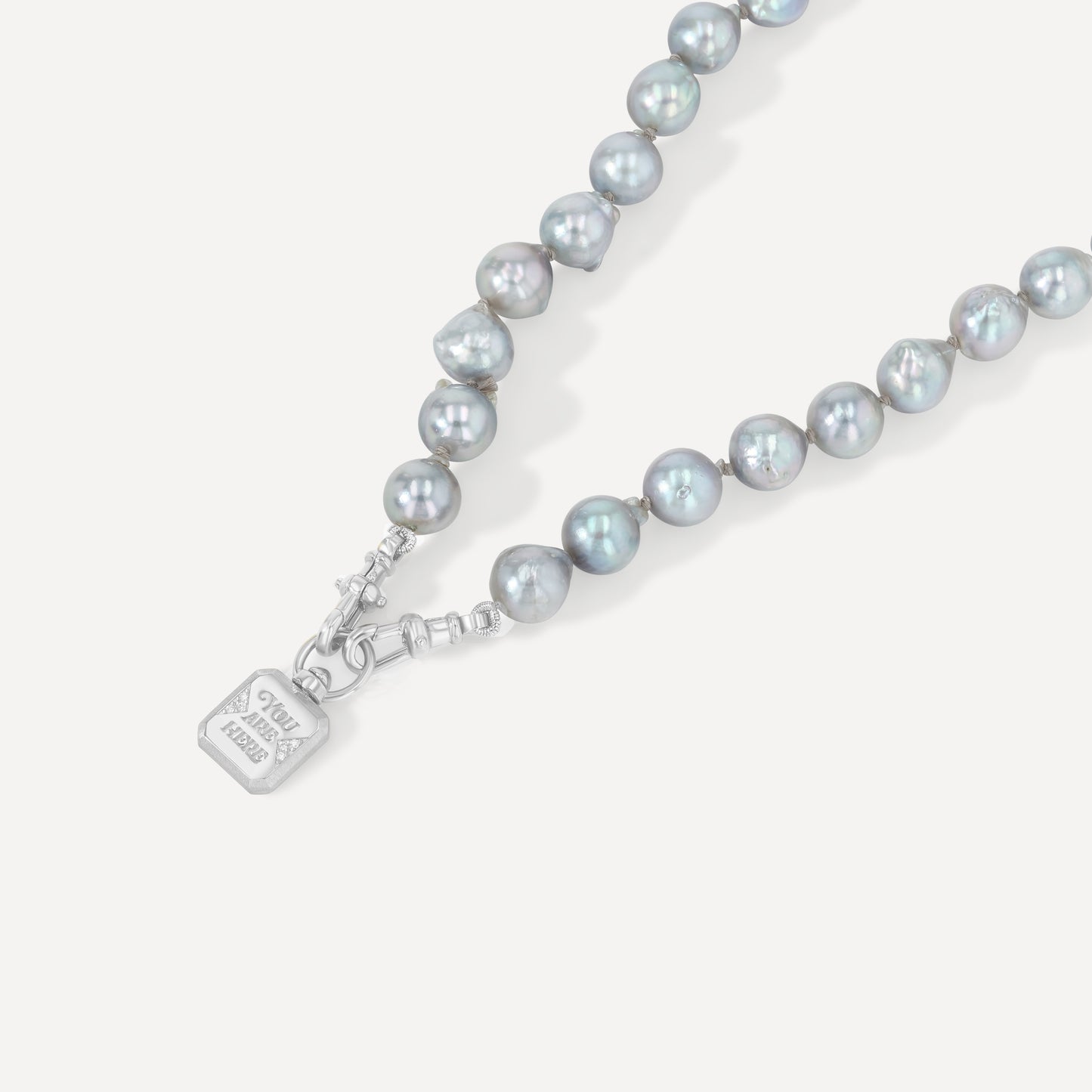 Silver Blue Akoya Pearl Necklace
