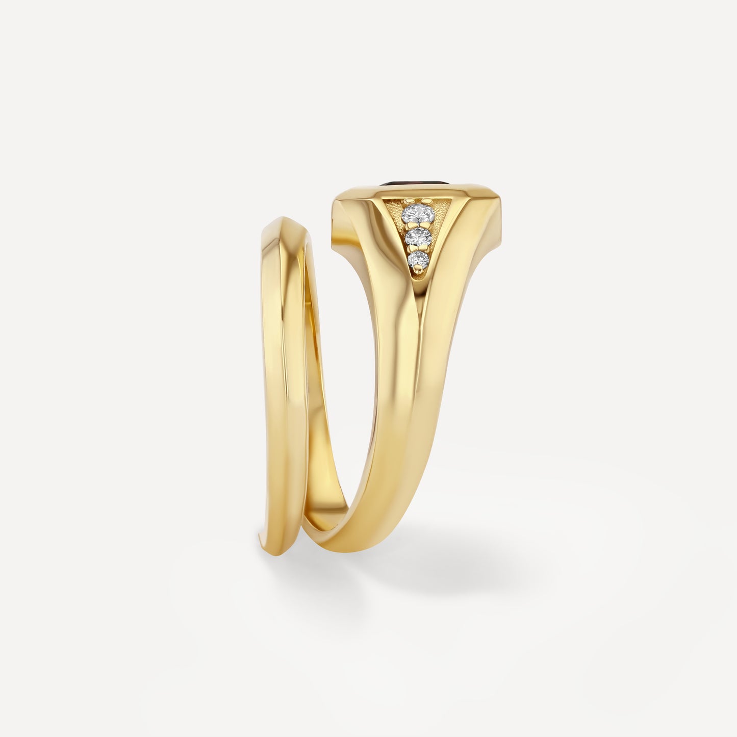 Rhodolite Signet Wrap Ring