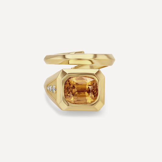 Zircon Signet Wrap Ring