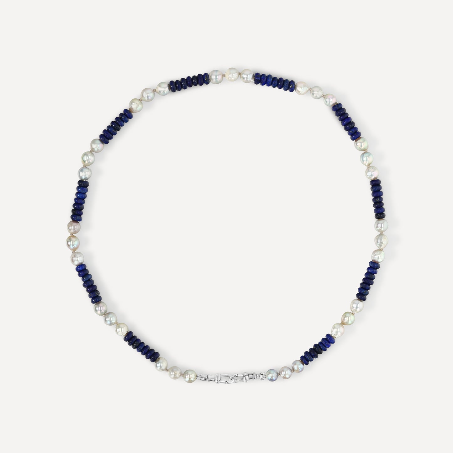 Blue Lapis and Akoya Pearl Necklace