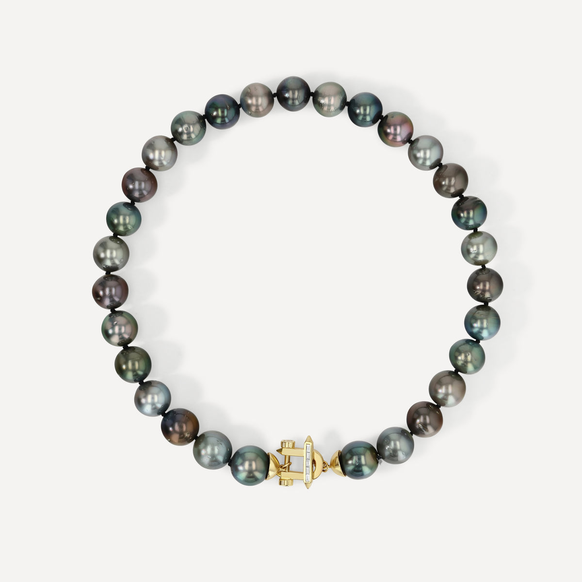 XL Pearl and Diamond Toggle Necklace