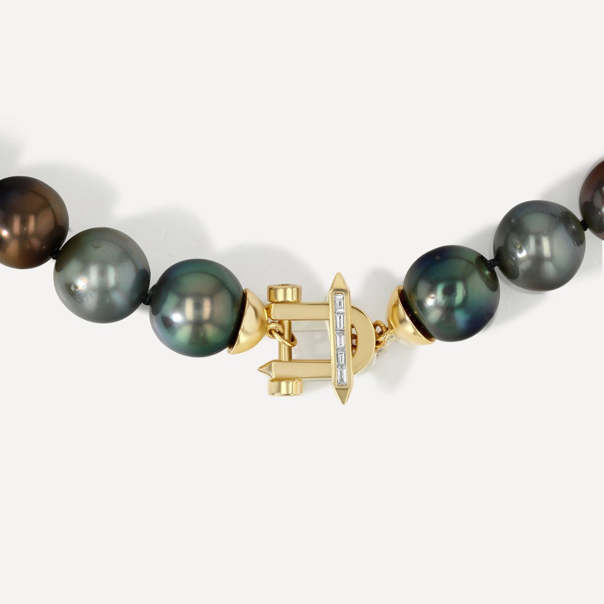 XL Pearl and Diamond Toggle Necklace