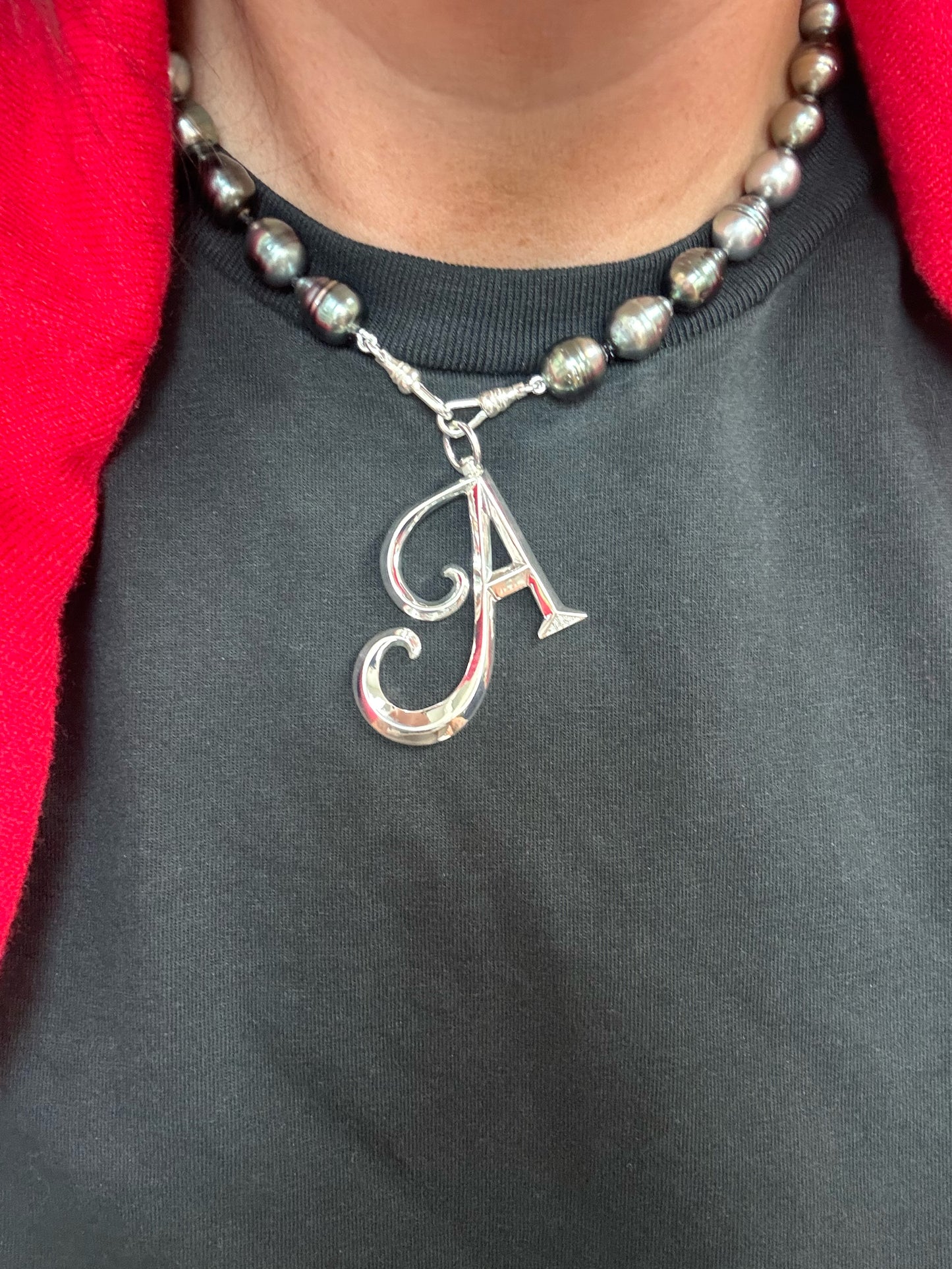 XL Sterling Silver Initial Charm