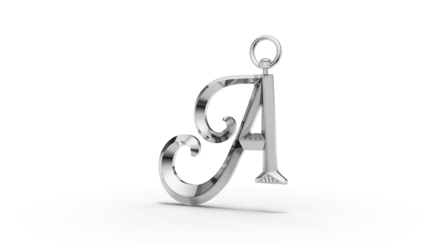 XL Sterling Silver Initial Charm