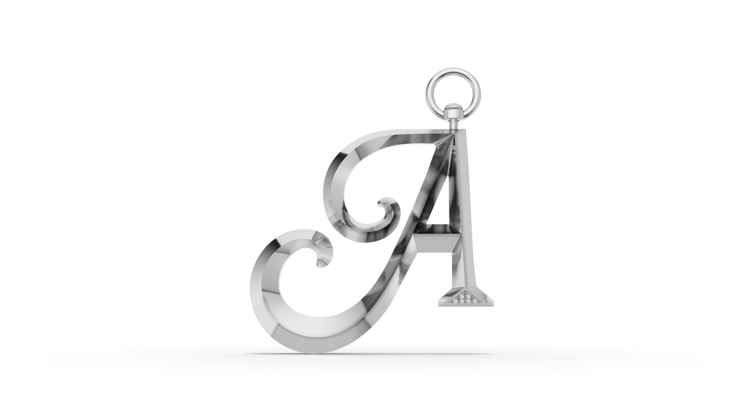 XL Sterling Silver Initial Charm