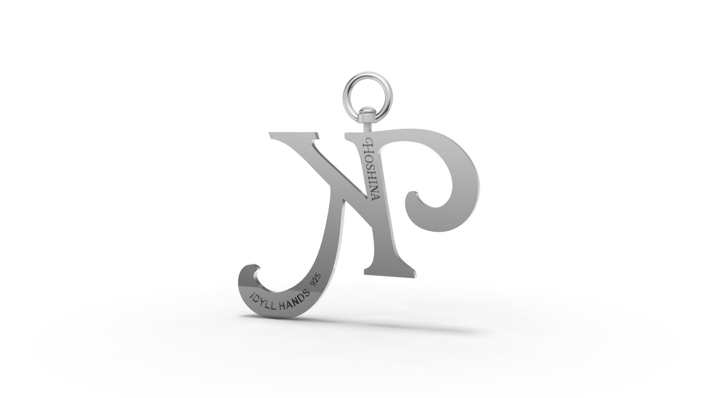 XL Sterling Silver Initial Charm