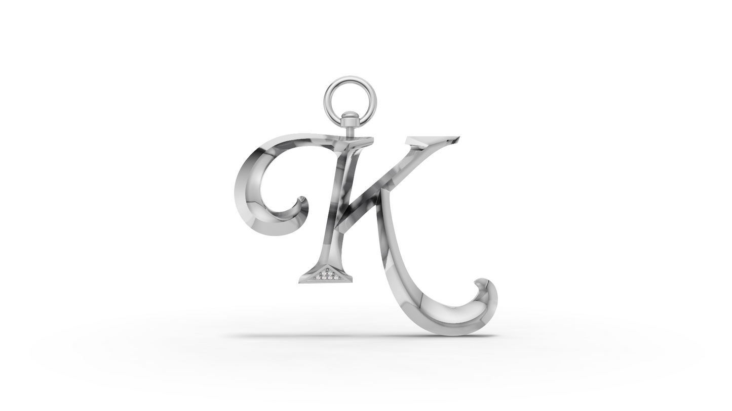 XL Sterling Silver Initial Charm