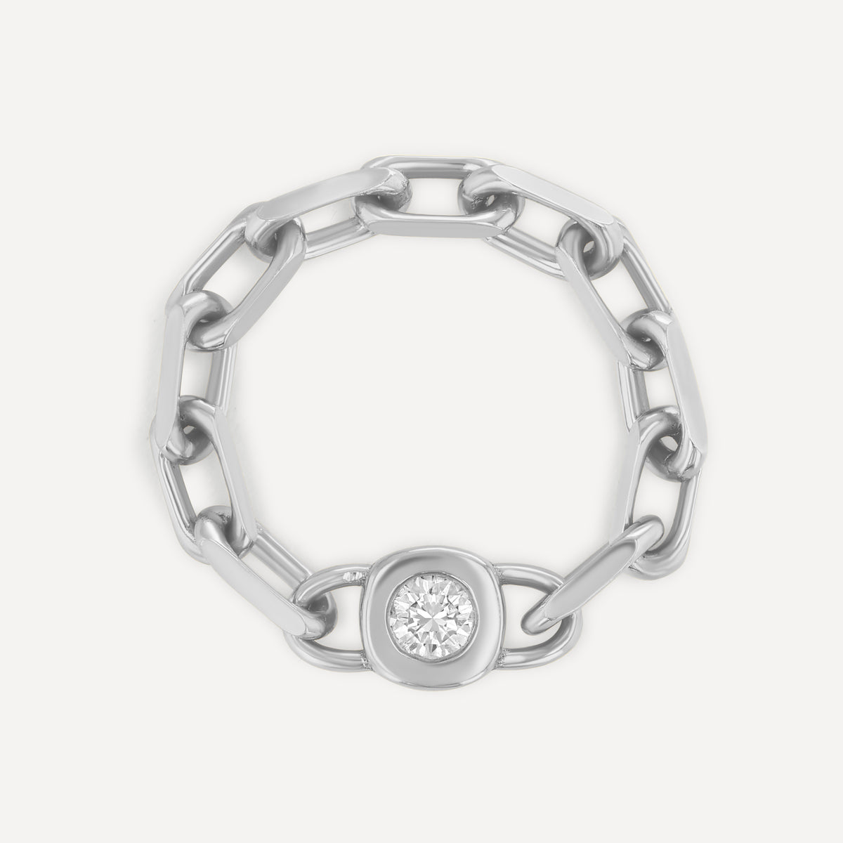 Diamond Chain Link Ring