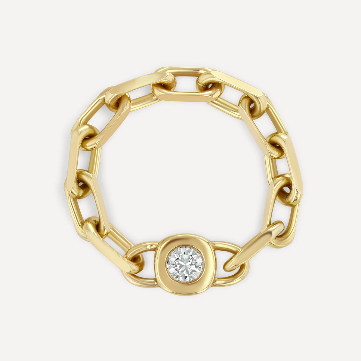 Diamond Chain Link Ring