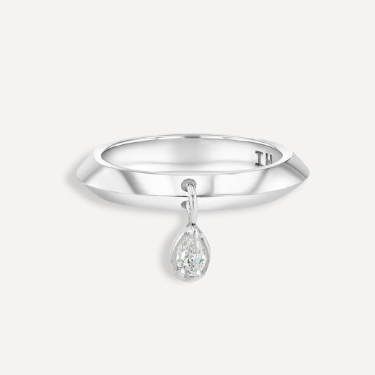 Diamond Drop Knife Edge Ring