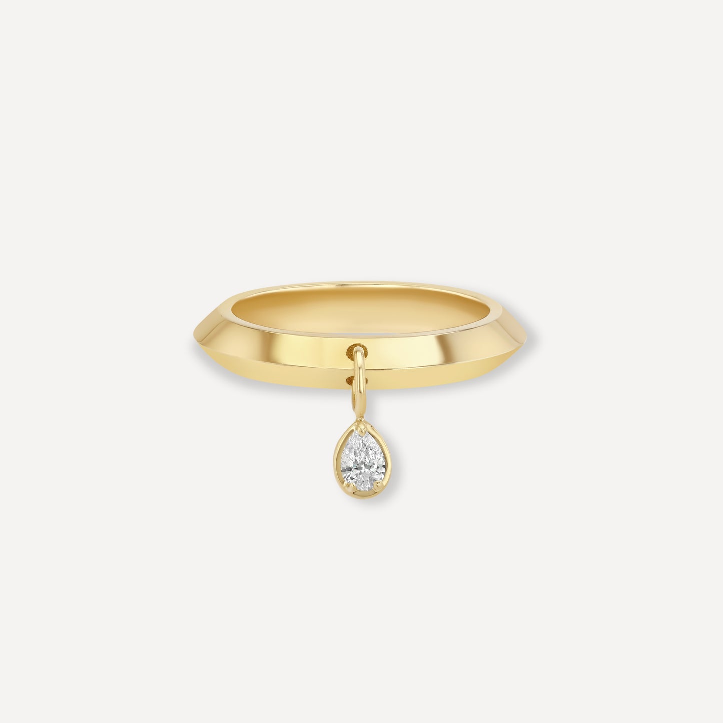 Diamond Drop Knife Edge Ring