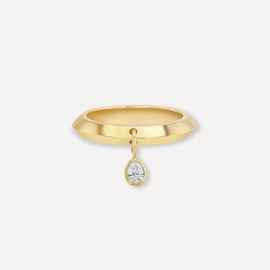 Diamond Drop Knife Edge Ring