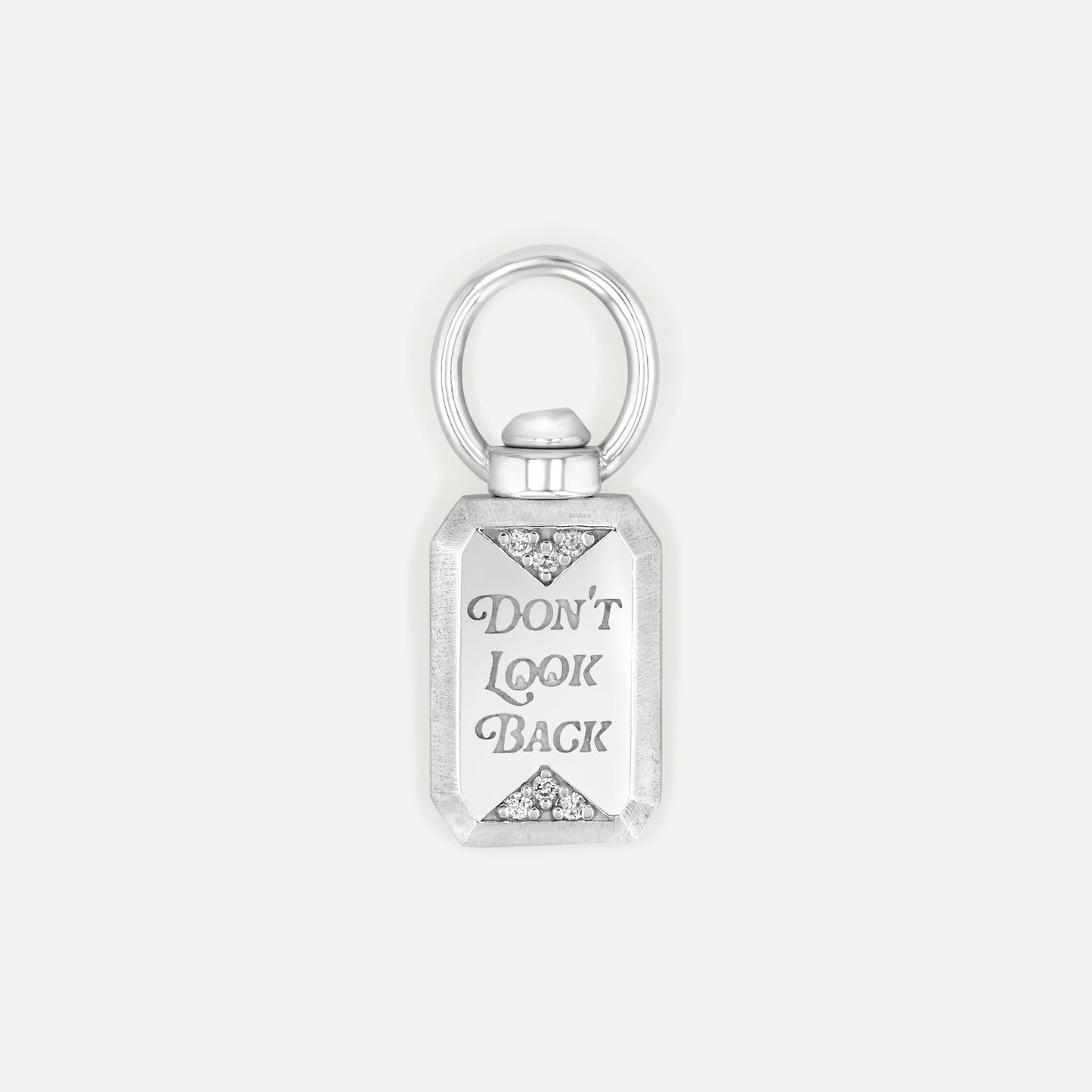 Silver Don't Look Back Swivel Pendant