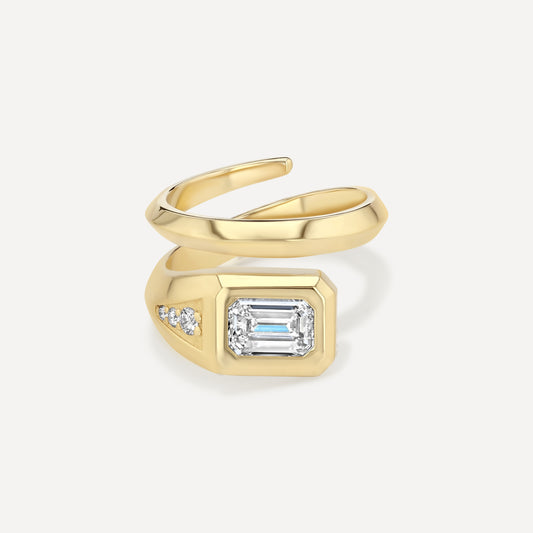 Diamond Signet Wrap Ring