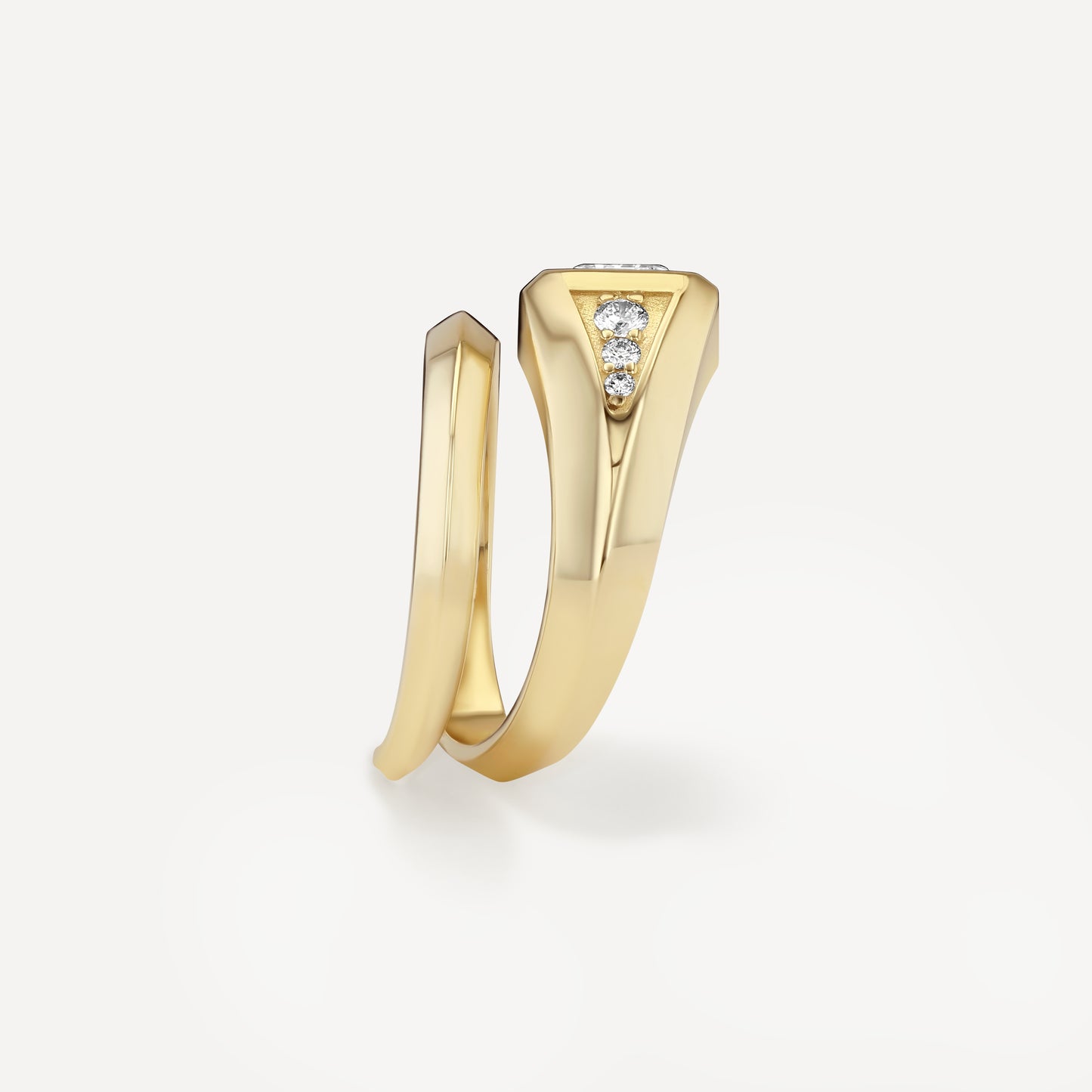 Diamond Signet Wrap Ring