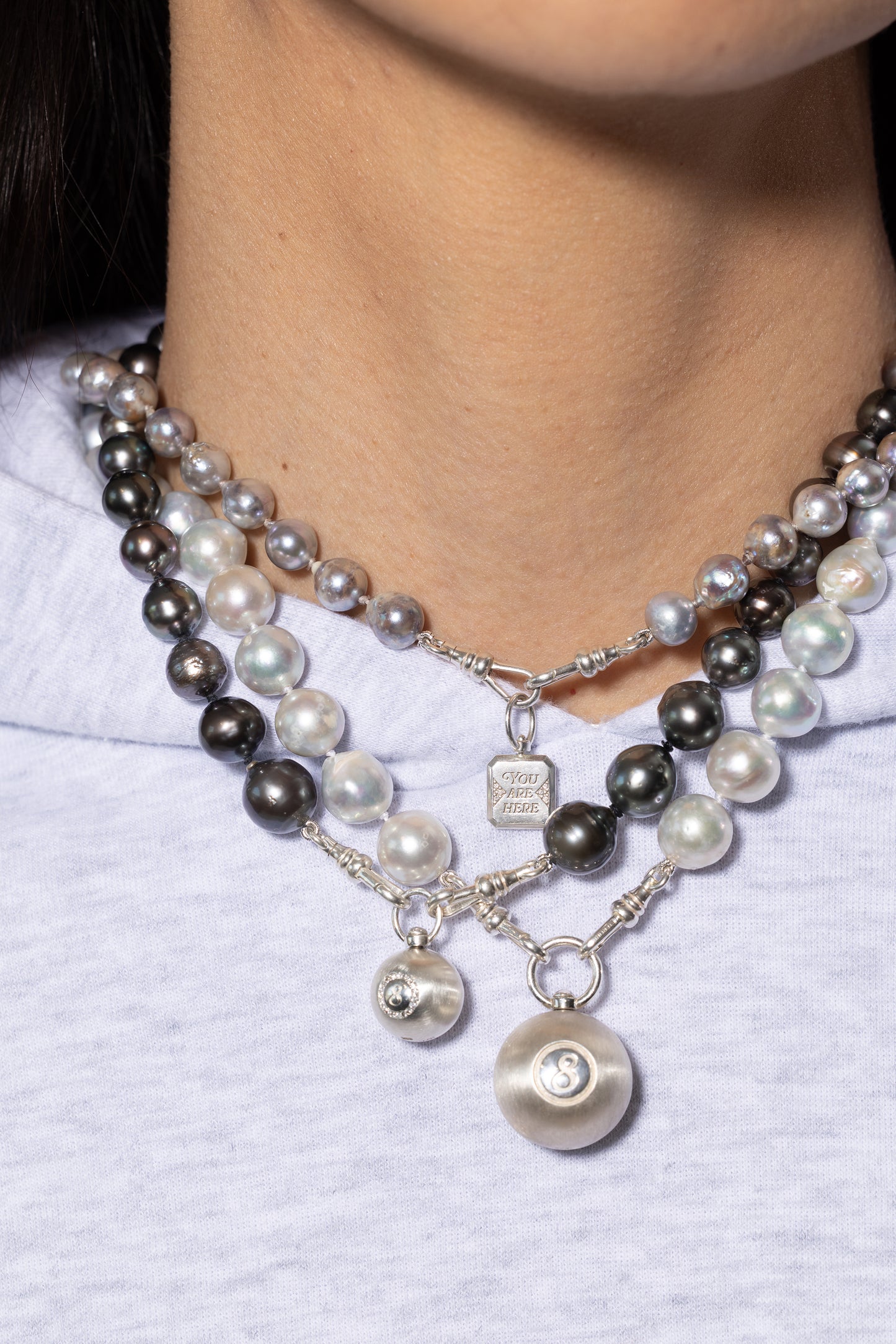 Silver Tahitian Pearl Necklace