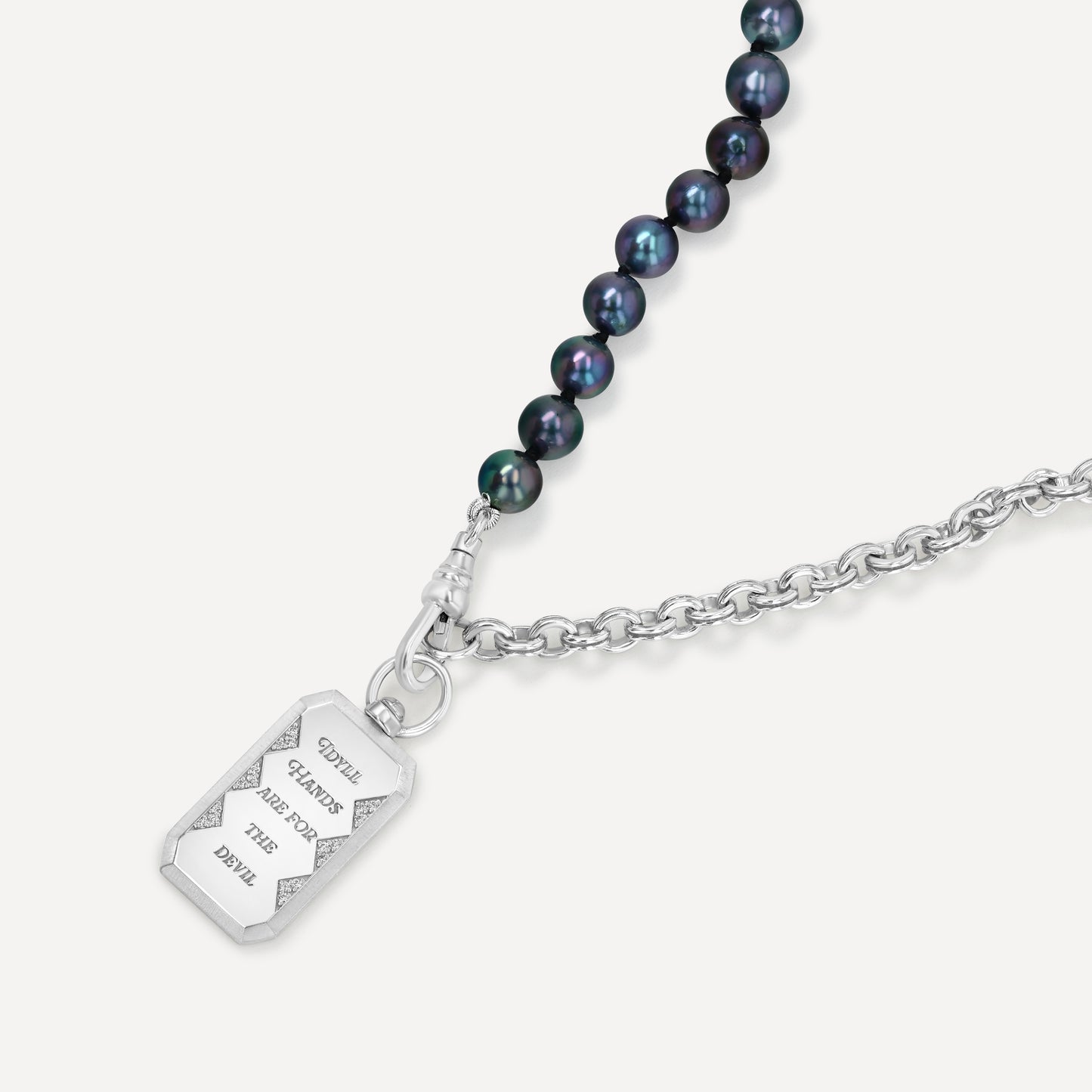 Silver Split Chain and Pearl Necklace