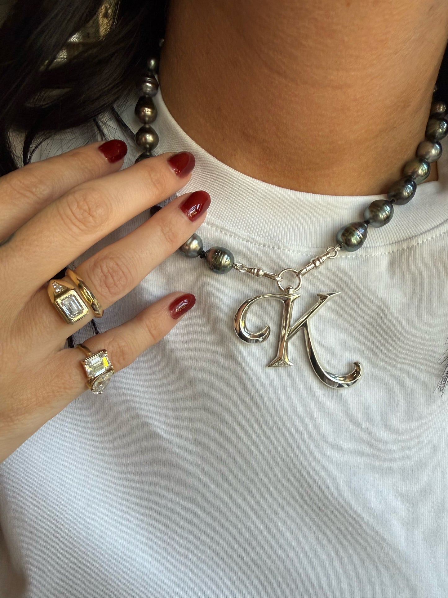 XL Sterling Silver Initial Charm