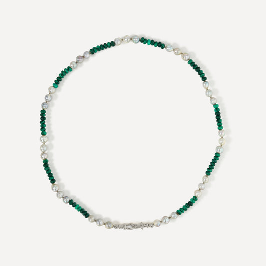 Malachite and Akoya Pearl Necklace