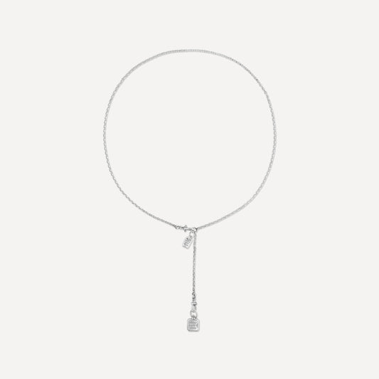 Silver Lariat Chain Necklace