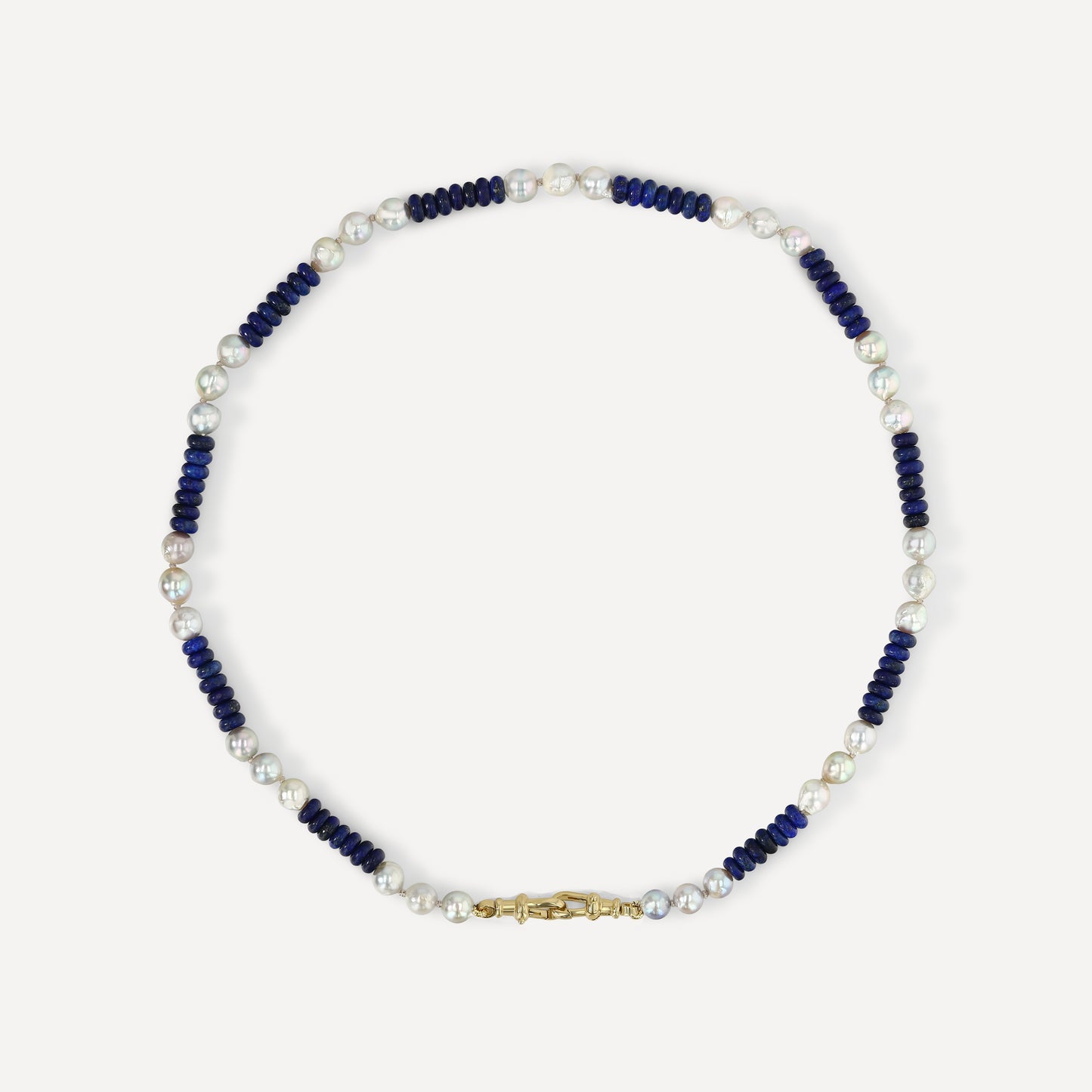 Blue Lapis and Akoya Pearl Necklace