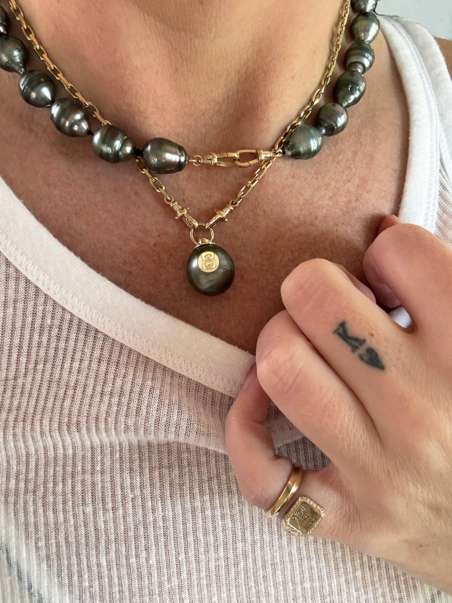 Tahitian Pearl 8 Ball Pendant
